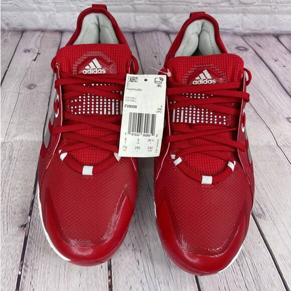 Adidas PureHustle Metal Red Softball Cleats Women's Size 7.5 (FV9039) - Picture 5 of 10